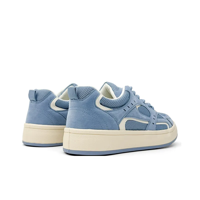 Mengsai Cushioning, Wear Resistant Low Top Skateboard Shoes Men's Haze Blue-5