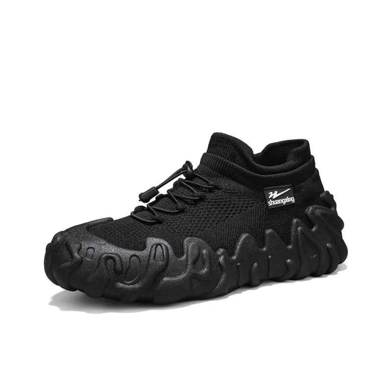 Binary Shoe Liner Cushioning, Lightweight, Breathable, Slip Resistant Low Top Chunky Sneakers Men's Black-6
