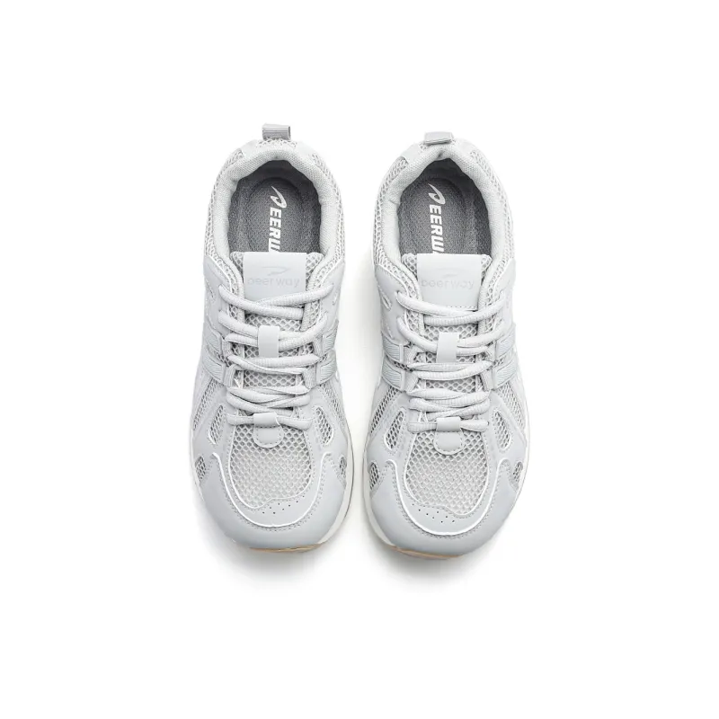 DEERWAY Anti Slip And Wear Resistant Height Increasing Low Top Casual Shoes Women's Gray-3
