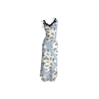 AURORA MUSE Slip Dresses Women's Oil Paintings Purple
