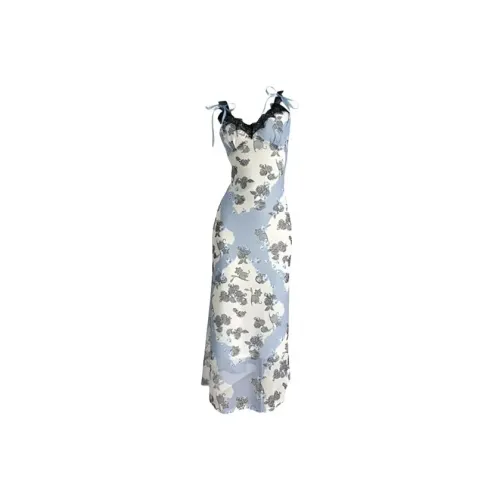 AURORA MUSE Slip Dresses Women's Oil Paintings Purple
