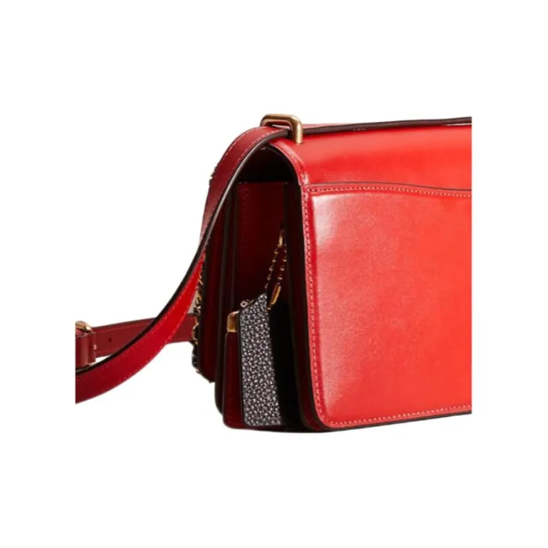 COACH Bandit Calfskin Envelope Bag Crossbody Bag Shoulder Bag Women's Red-4