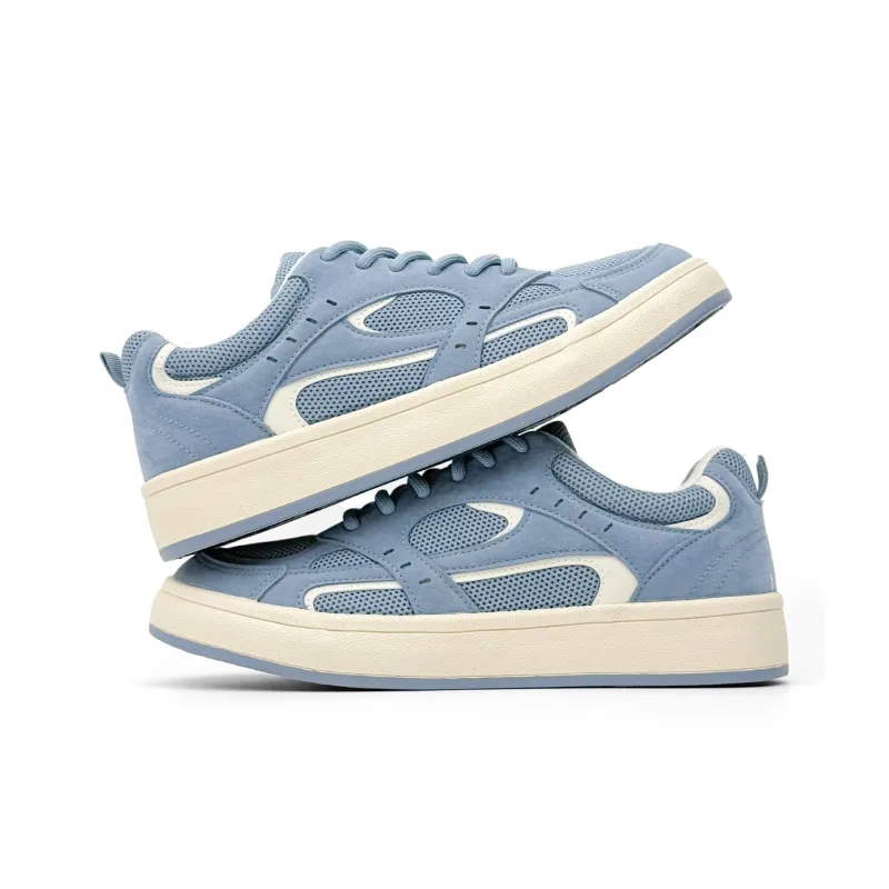 Mengsai Cushioning, Wear Resistant Low Top Skateboard Shoes Men's Haze Blue-4
