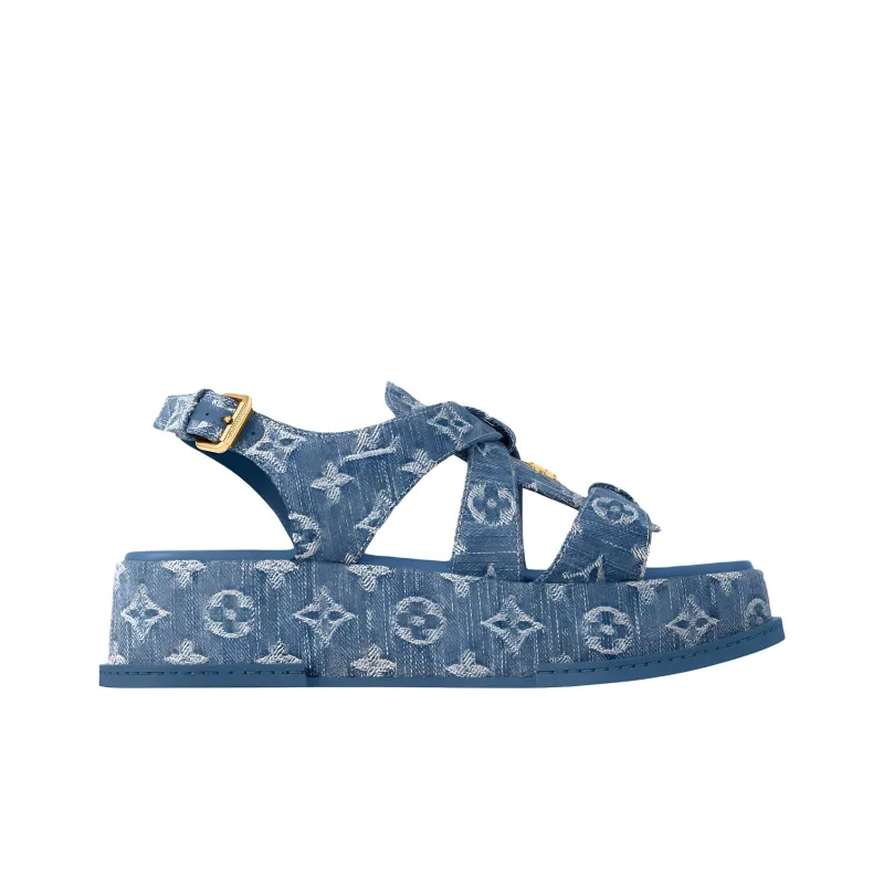LOUIS VUITTON Maya One Strap Sandals 5cm Women's Blue-1
