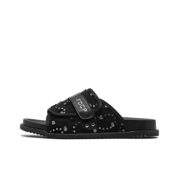 Ignition Stitching Sequins Slip Resistant Abrasion Resistant Slide Slippers Men's Black