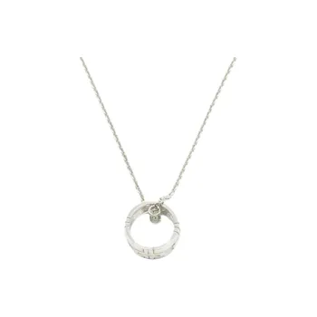 BVLGARI 2010s 18K White Gold Parentesi Necklace