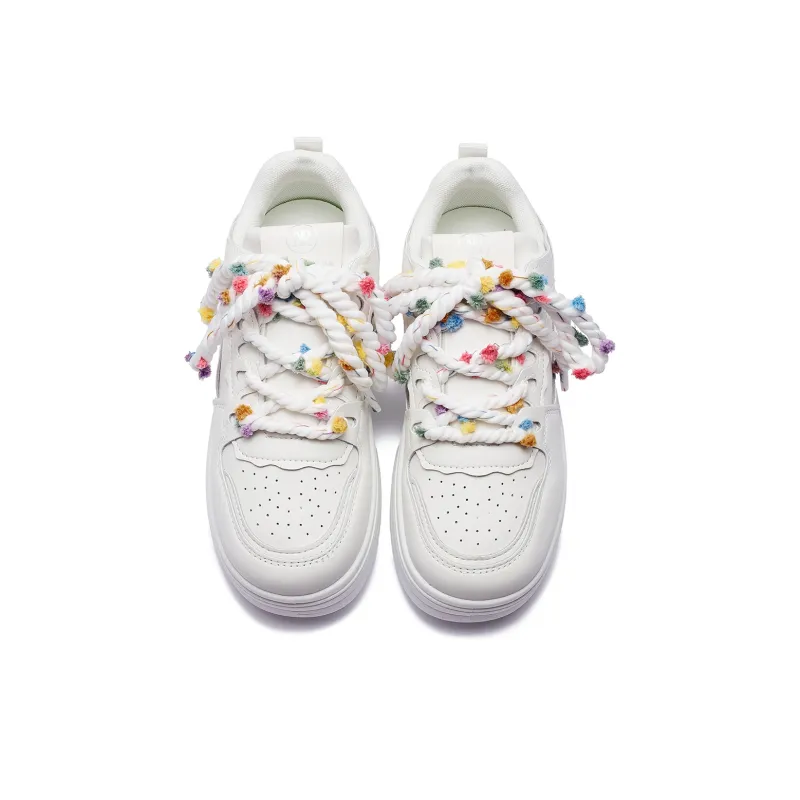 VKOI 1999 Wear resistant And Lightweight Low Top Skateboard Shoes Women's White-4