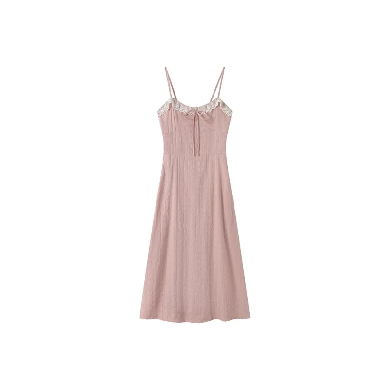 GULIANFEI Slip Dresses Women's Pink Camisole Dress-0