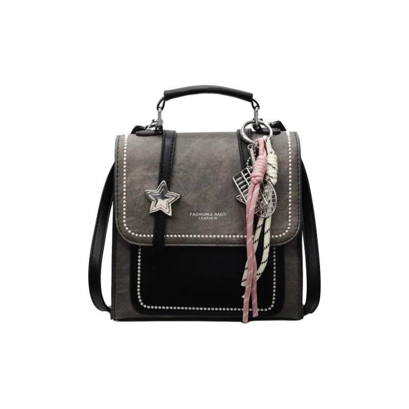 Miss Angel PU Backpack Women's Denim Blue/Dark Tea/Ecru-3