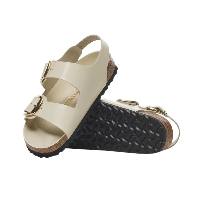 Birkenstock Milano Big Buckle Beach Sandals Women's Ecru Regular Loose Fit-4
