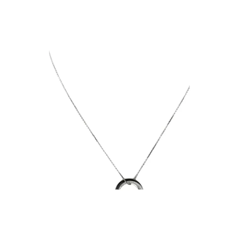 Cartier Pre owned 18kt White Gold Trinity Ceramic And Diamond Pendant Necklace-1