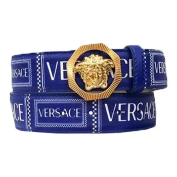 FANSIZHE Genuine Leather Belts Men's Blue 3CM