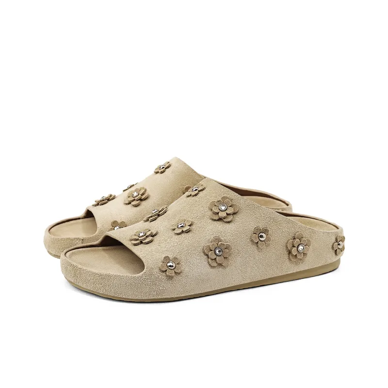 KMD Rubber Sole Metal Quiet Slide Slippers Women's-6