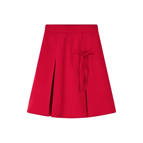 HUOLIDEDITU Casual Short Skirts Women's Red