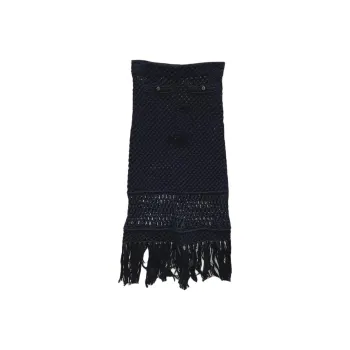 CHANEL 22C Early Spring Vacation Collection Casual Long Skirt Women's Black