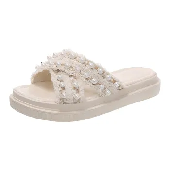 Qiao Anju Home Slippers Ecru, Black