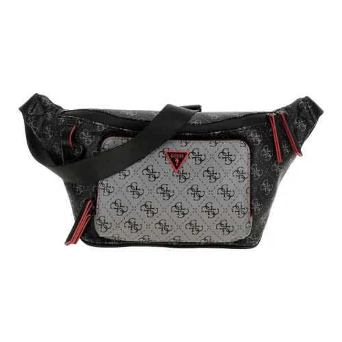 GUESS PU One Shoulder Crossbody Fanny Pack Regular Men's Black & Gray