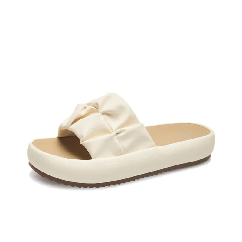 AGSDON Slide Slippers Women's Beige/Pink/Yellow-1