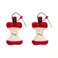 One Bite Apple Pendant 2 Pcs (Silicone Loop)