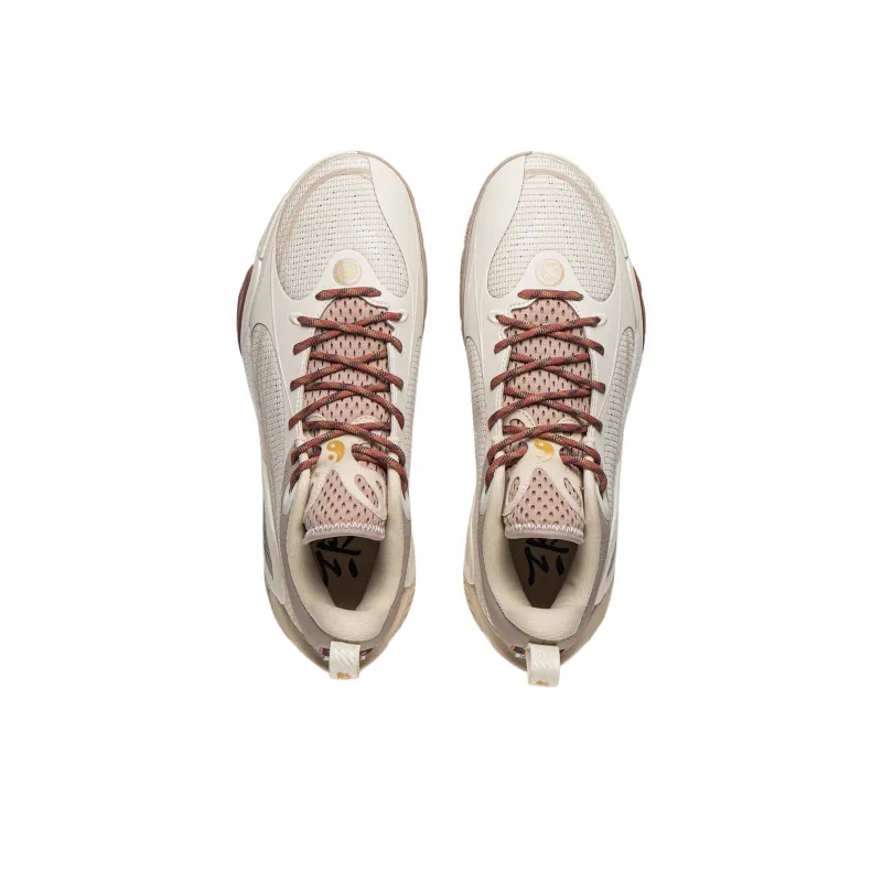 LiNing DLO1 Cushioning, Slip Resistant, Abrasion Resistant, Rebound Grip Low Top Basketball Shoes Men's White Umber-3