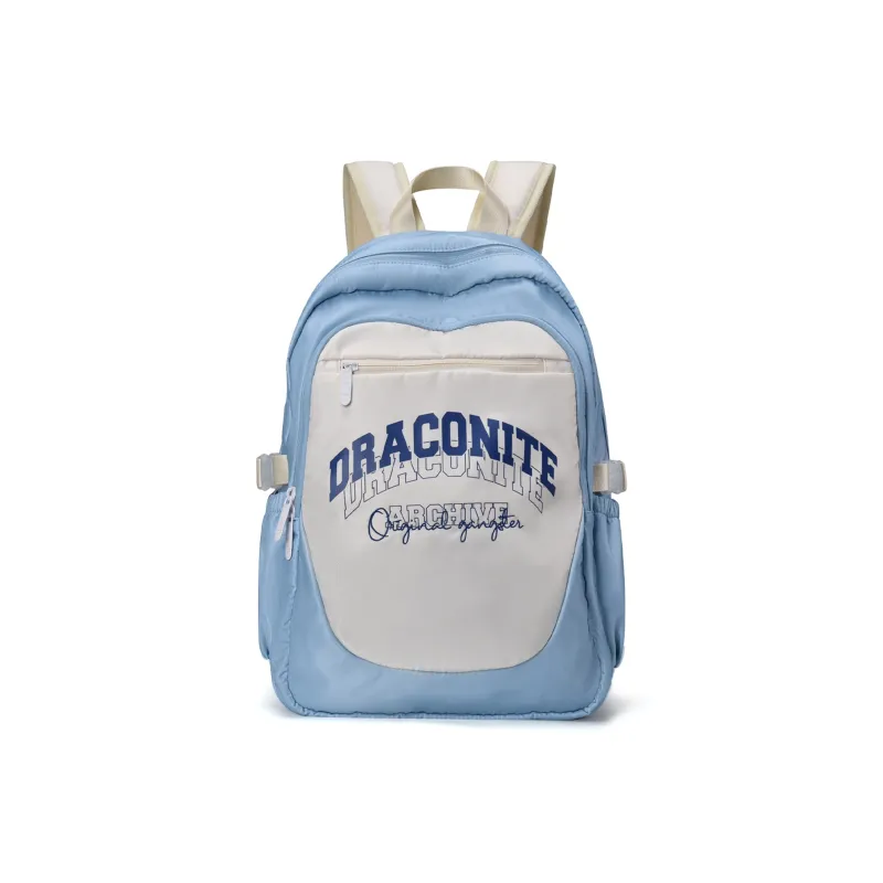 DRACONITE Polyester Students Backpack Unisex Cerulean White-0