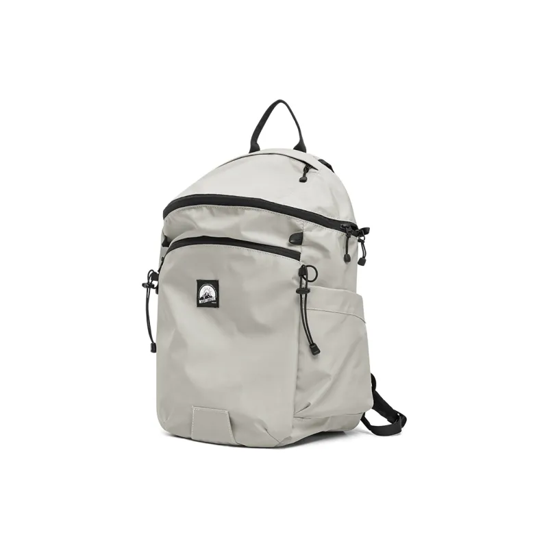 MYEDITION 18L Backpack Outdoor Bag Fabric Black/Greige/Long Flower Baskets Purple Unisex-5