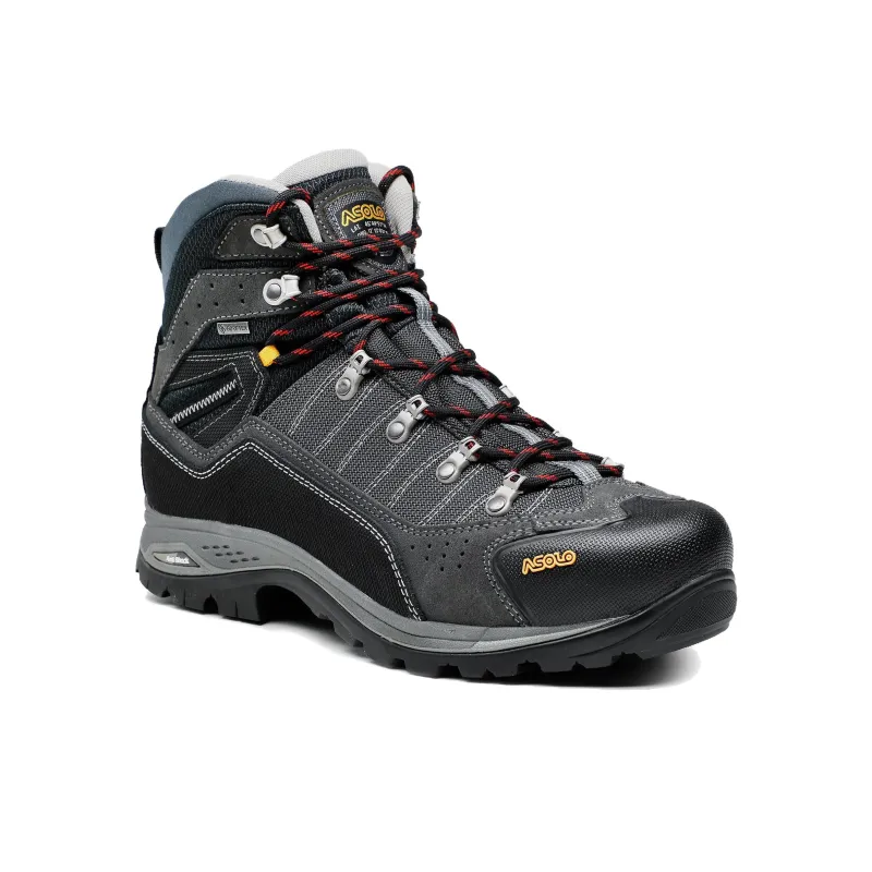 ASOLO Drifter Shock Absorbers With Slip Resistant Features High Top Hiking Shoes Men's Gray Black-2