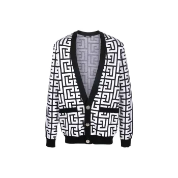BALMAIN SS22 Knitwear Men's Black White