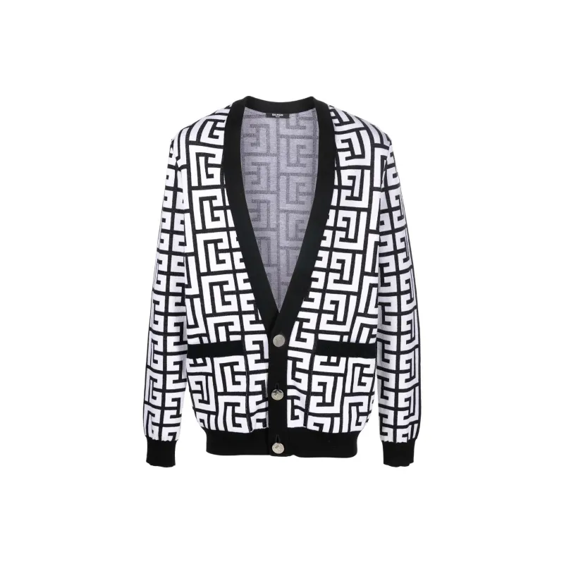 BALMAIN SS22 Knitwear Men's Black White-0
