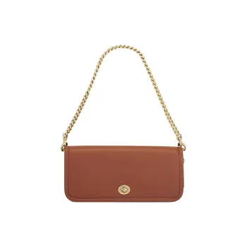 COACH OriginalsDinky Leather Shoulder Bag Regular Women's Red Brown