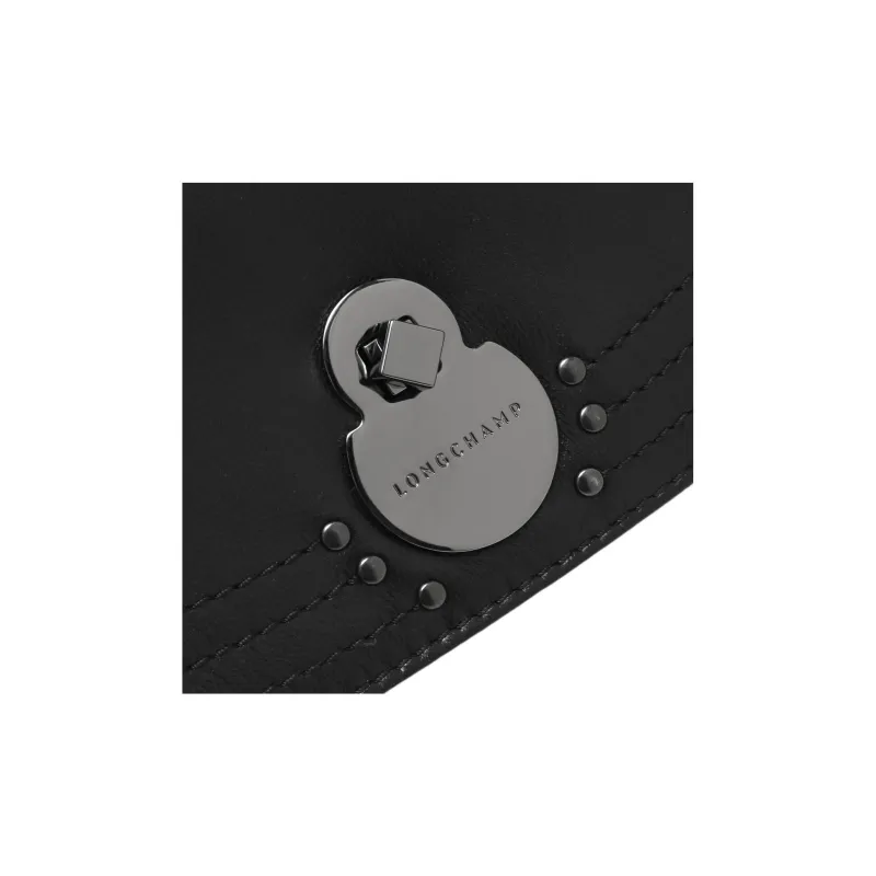 LONGCHAMP Cavalcade Leather Crossbody Bag Women's Black-4