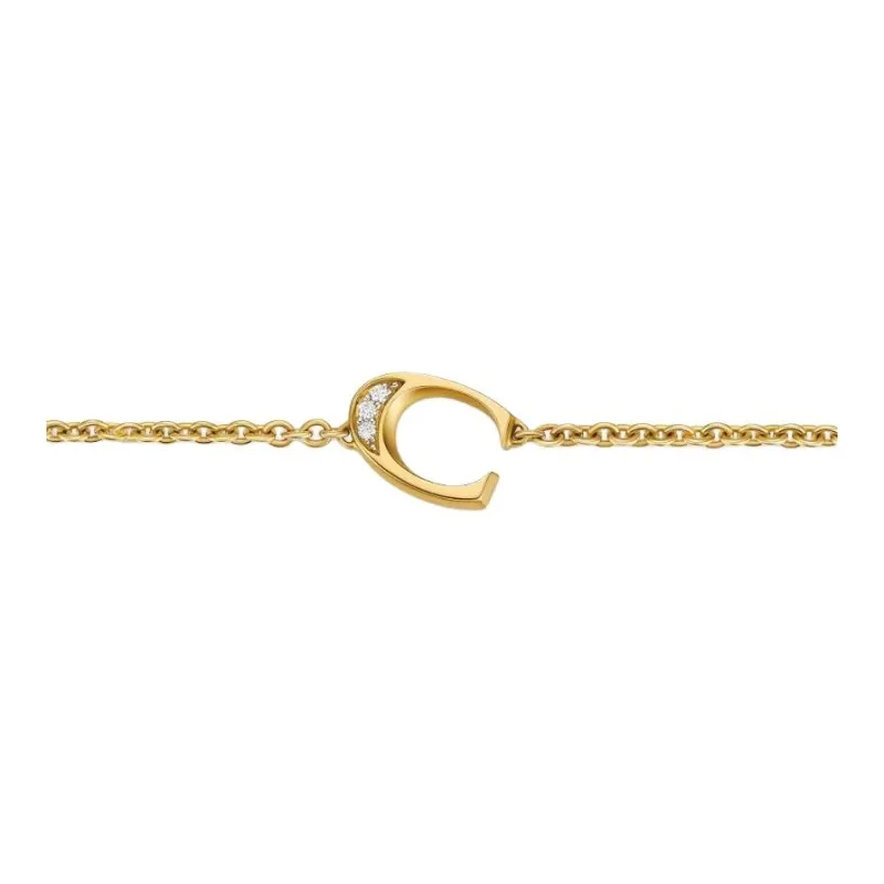 David Yurman 18K Yellow Gold Petite Pavé Initial Diamond Bracelet-2