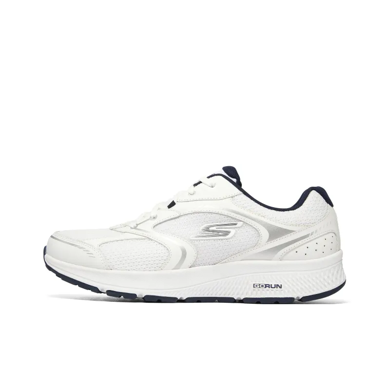 Skechers GO RUN Cushioning, Slip Resistant, And Abrasion Resistant Low Top Running Shoes Men's White Blue-0