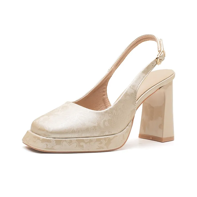 Zubumei Chunky Heel High Heels 9cm Women's-12