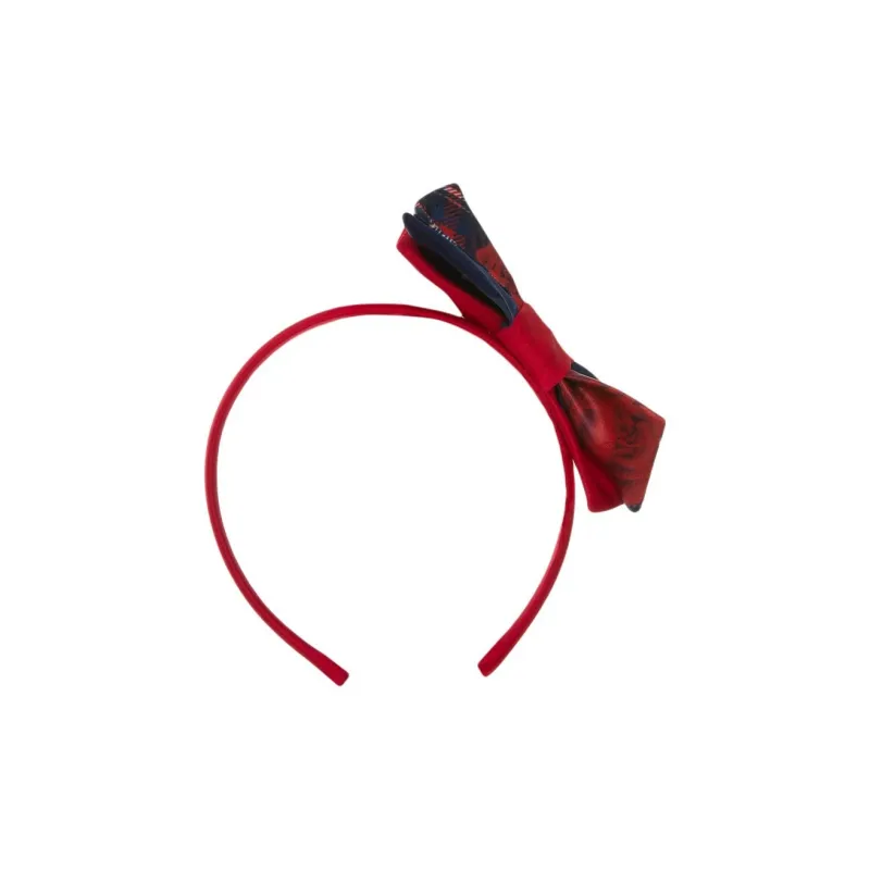 Patachou Tartan Bow Silk Headband-0