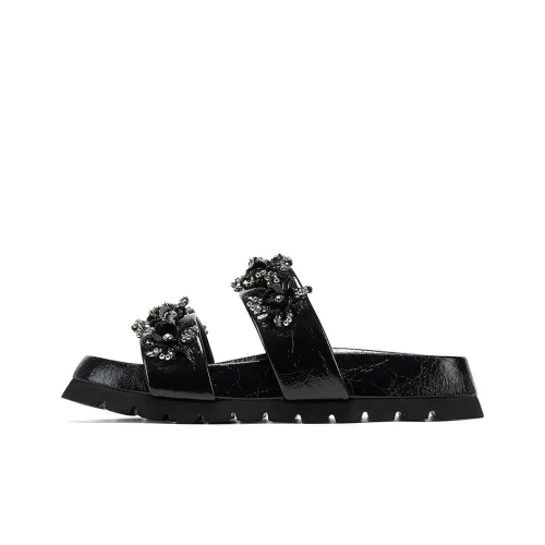 GG CC Slip Resistant Abrasion Resistant Cushioning Platform Lightweight Slide Slippers Women's