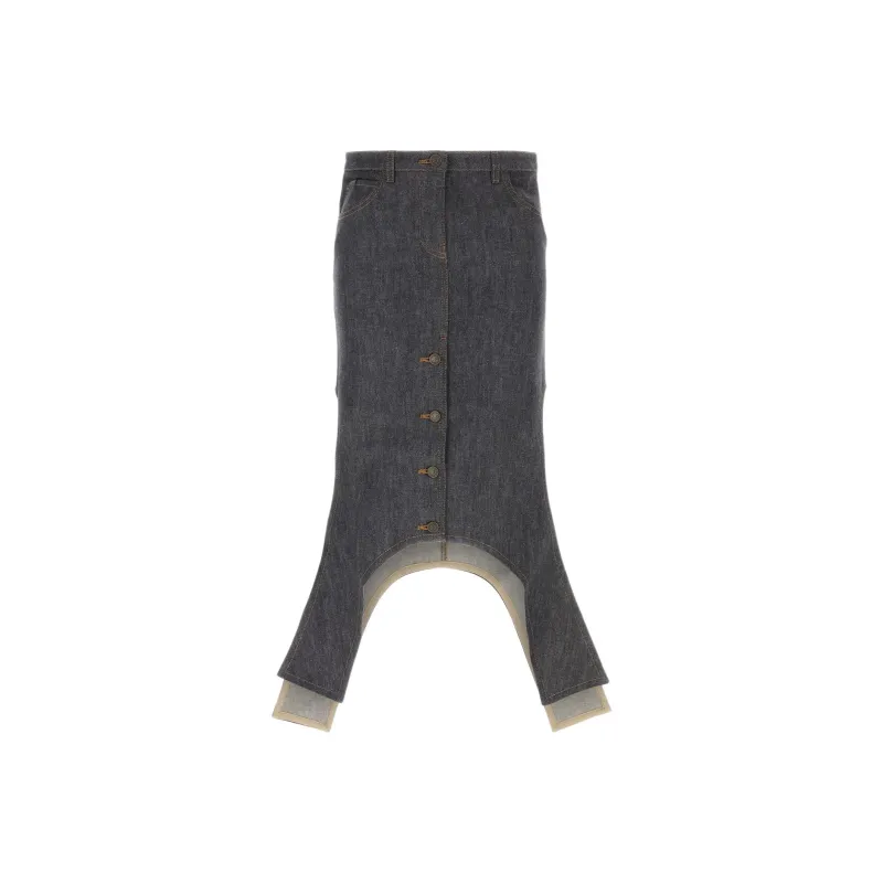 COURREGES Asymmetric Hem Denim Skirt-0