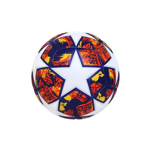 JUNGLELEOPARD CLB Size 5 Soccer PU Machine Stitched Soccer Ball Unisex Red White
