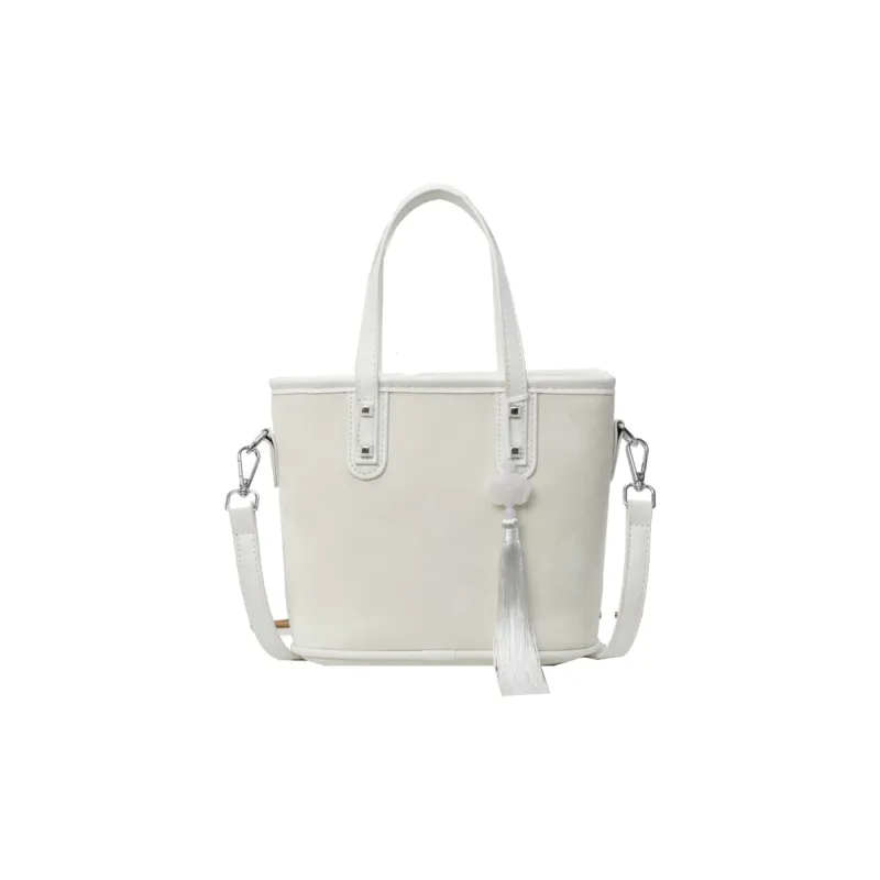 Yalu PU Handbag Regular Women's Black/Ecru/Silver/Pink-8