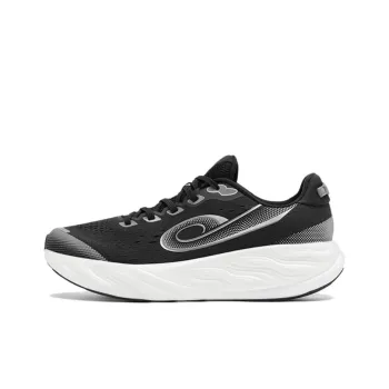 QIAODAN Chi Pro Slip Resistant Cushioning Low Top Casual Racing Running Shoes Men's Black White