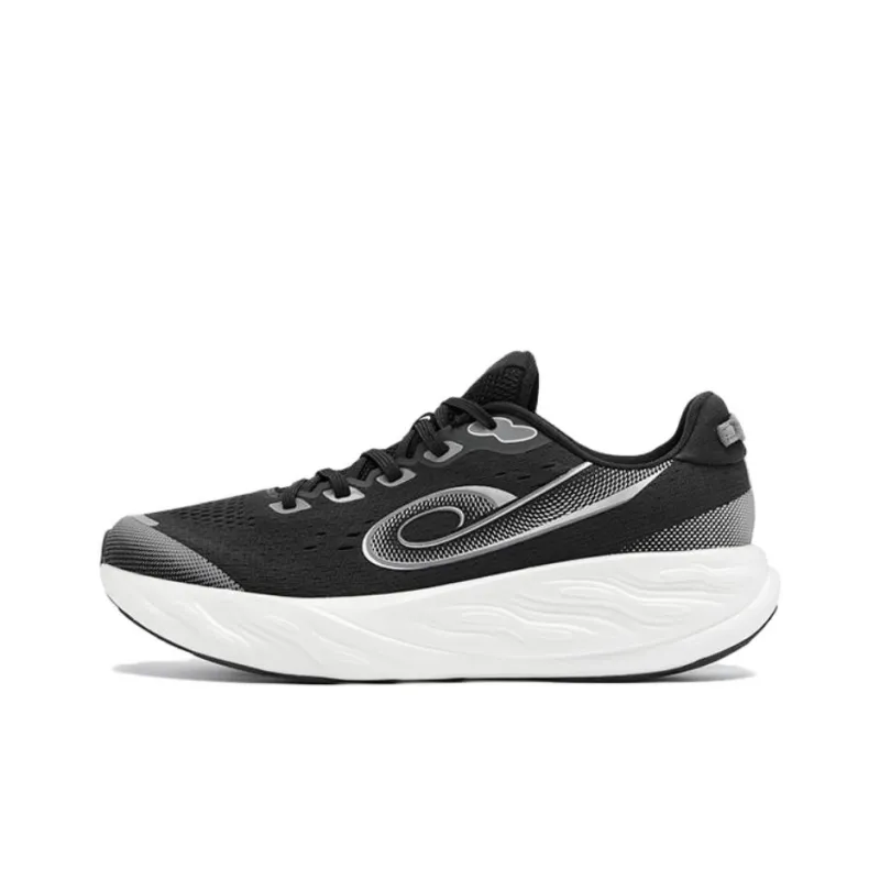 QIAODAN Chi Pro Slip Resistant Cushioning Low Top Casual Racing Running Shoes Men's Black White-0