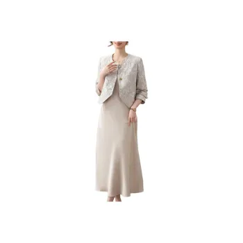 Yalu Two Piece Skirt Sets Women's 2503 Gray Apricot