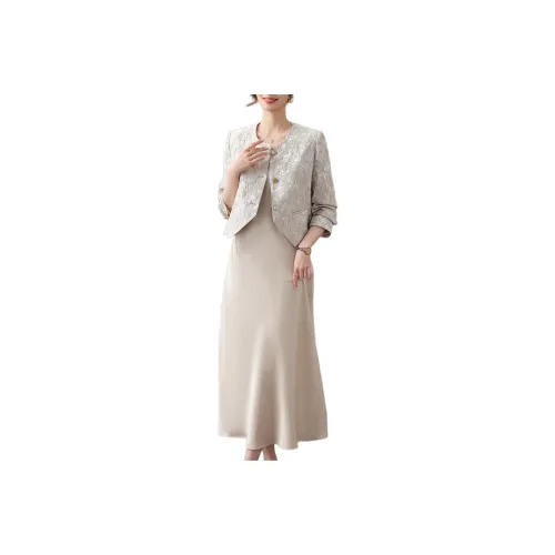 Yalu Two Piece Skirt Sets Women's 2503 Gray Apricot