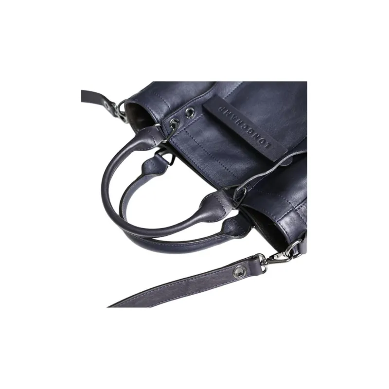 LONGCHAMP Leather Tote Bag, Shopping Bag, Shoulder Bag, Crossbody Bag, Handbag Women's Marine Blue-6
