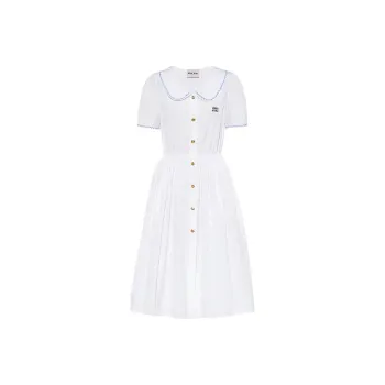 MIU MIU SS22 Short Sleeved Dress Women's White