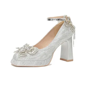 Than Than Me Chunky Heel High Heels Women's