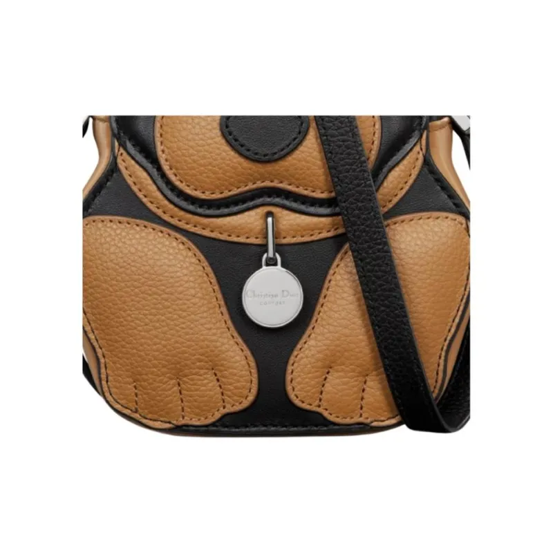 DIOR Bobby Cow Leather Shoulder Bag Mini Unisex Brown & Black-4