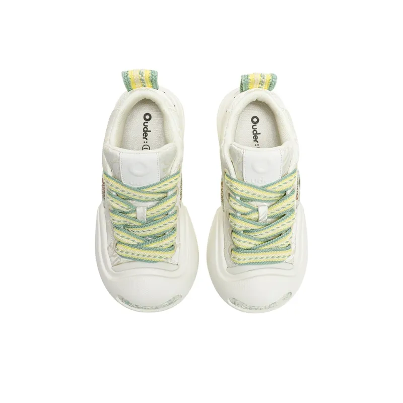 Ouder Smiler Anti Slip And Wear Resistant Height Increasing Low Top Canvas Shoes Unisex White-4