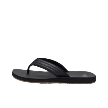 Quiksilver Rubber Sole Abrasion Resistant Flip Flops Men's Black