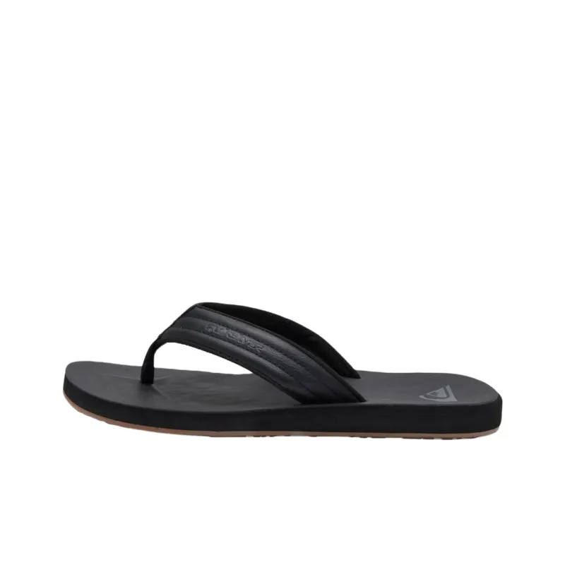 Quiksilver Rubber Sole Abrasion Resistant Flip Flops Men's Black-0